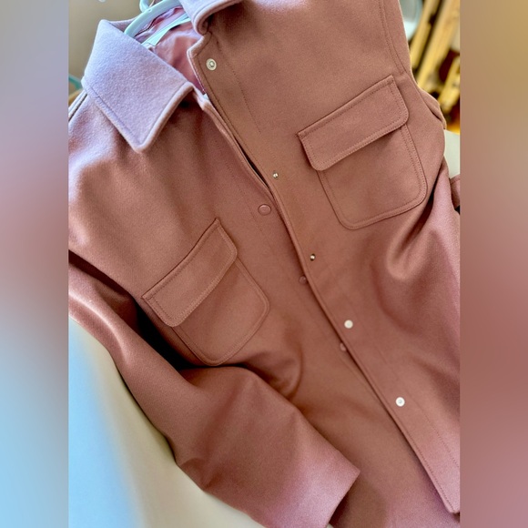 Aritzia Wilfred Rialto Belted Shirt Jacket in Dusty Rose, S - Picture 2 of 5